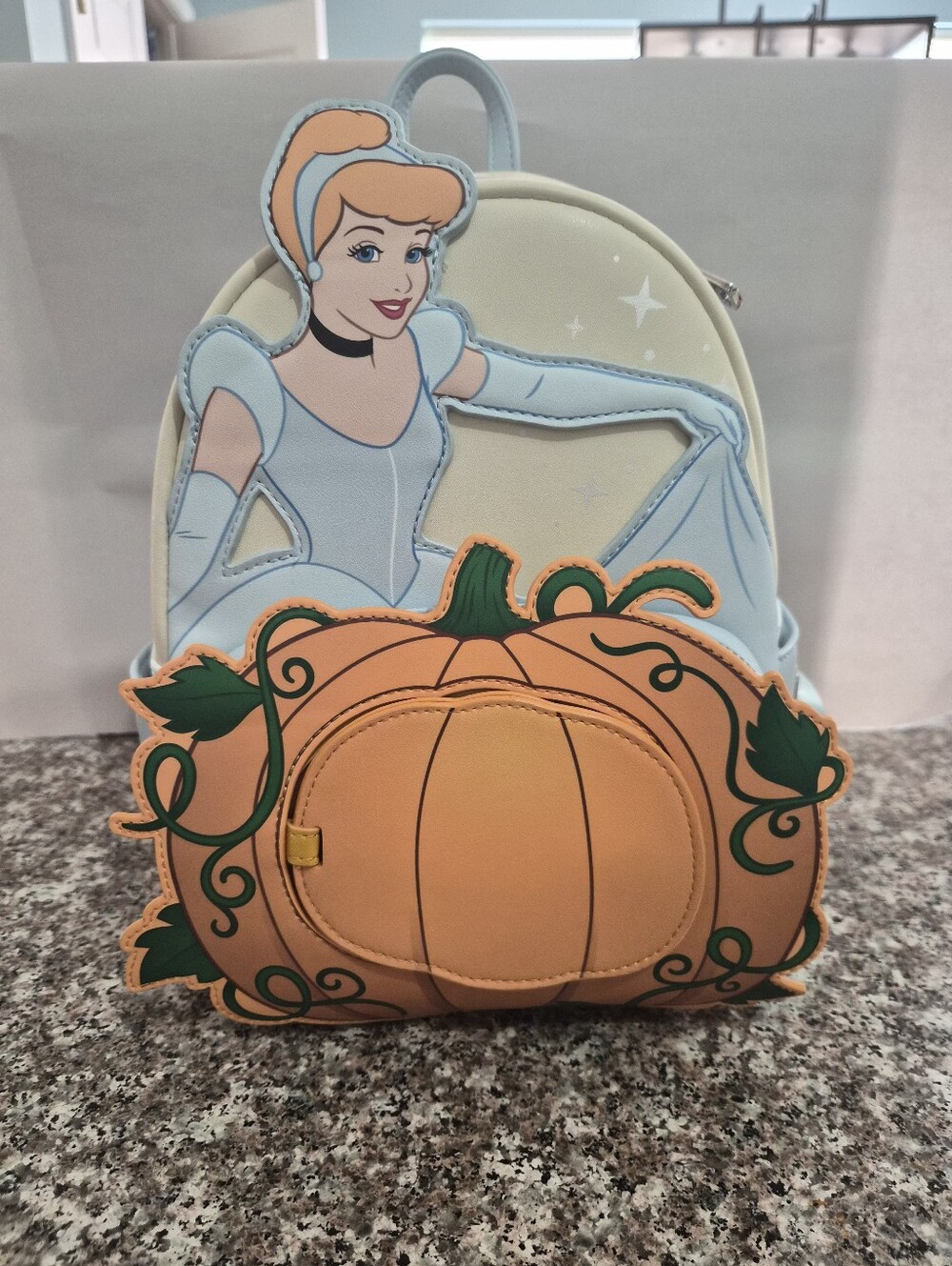 Loungefly Cinderella Pumpkin Mini Backpack - Light Blue and Orange